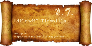Máthé Titanilla névjegykártya